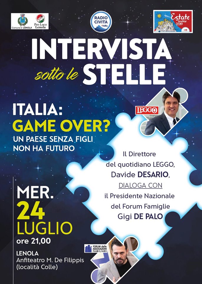 Intervista sotto le stelle, leggo, forum famiglie, desario gigi de palo