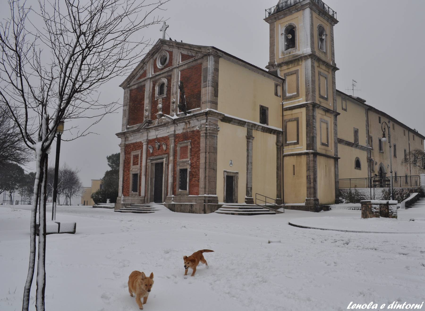 neve a lenola, nevicata a lenola, santuario del colle