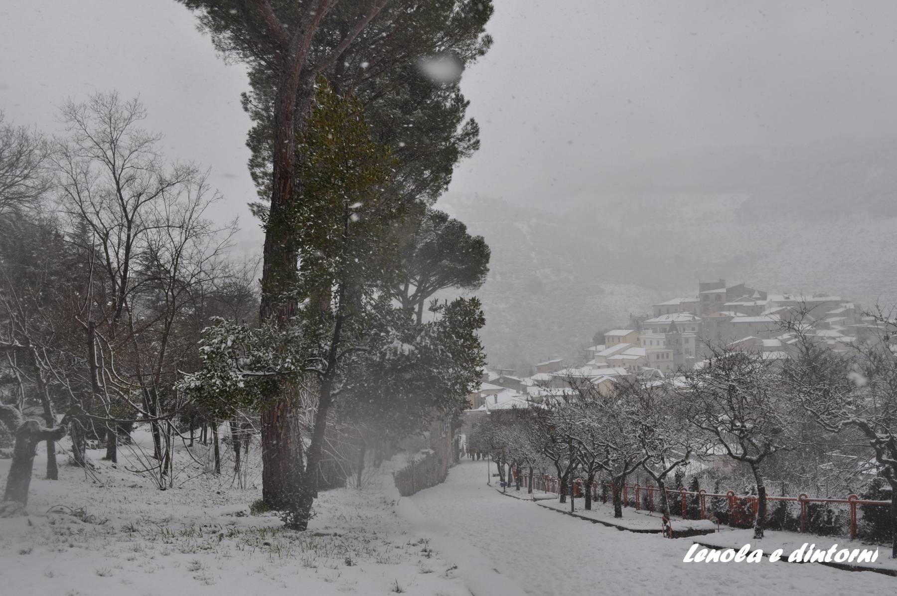 neve a lenola, nevicata lenola, scalinata della pace