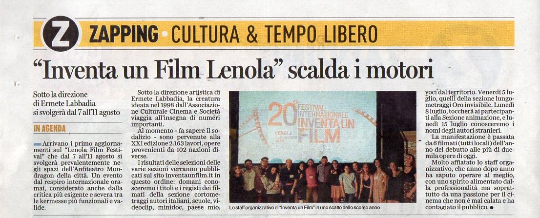 Latina Editoriale Oggi 24 giugno 2019, zapping, inventa un film