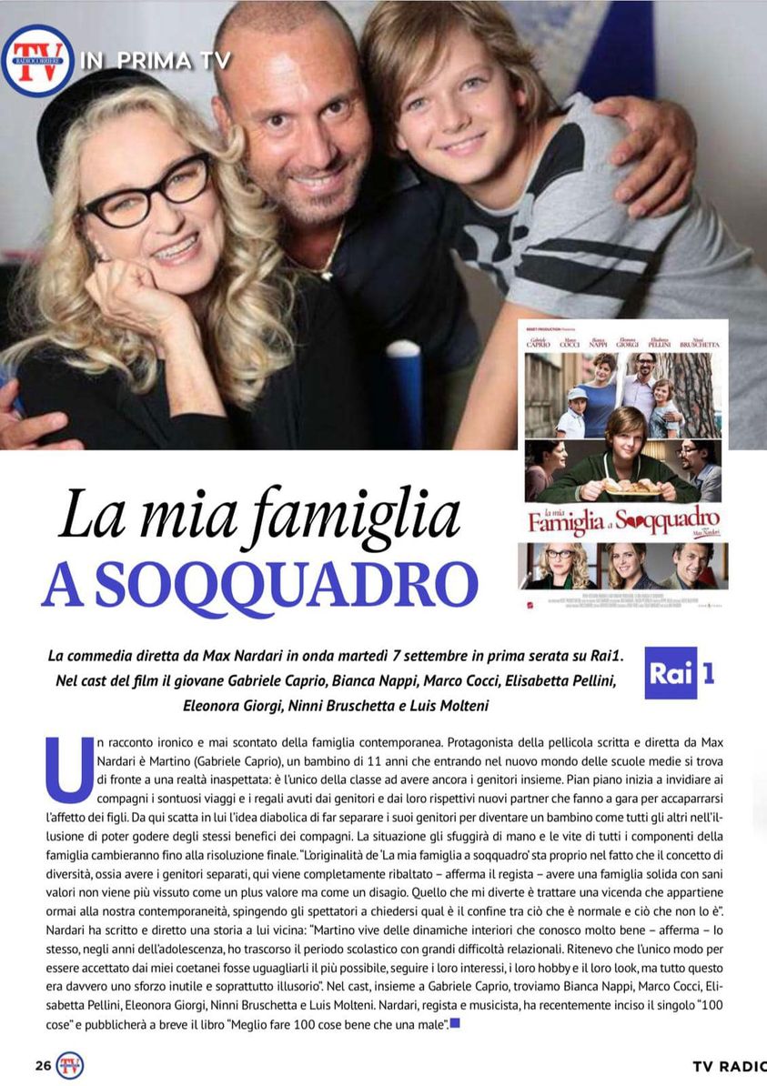 La mia famiglia a soqquadro, Rai 1, Raiuno, Max Nardari, La mia famiglia a soqquadro Max Nardari, Eleonora Giorgi, Nini Bruschetta