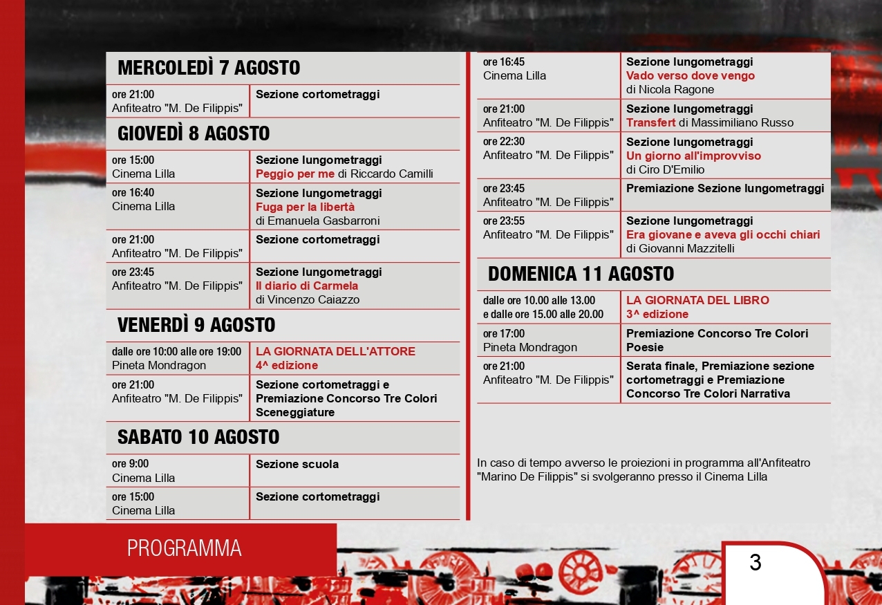 programma dettagliato, 21° festival di lenola, inventa un film 2019