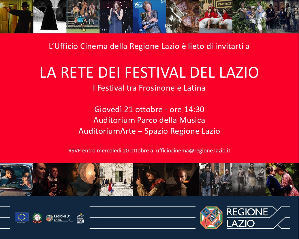 La rete dei festival, I festival Tra Frosinone e Latina, Ufficio Cinema Regione Lazio, Festa del Cinema di Roma 2021, Steve Della Casa, Giovanna Pugliese, Auditorium Parco della Musica